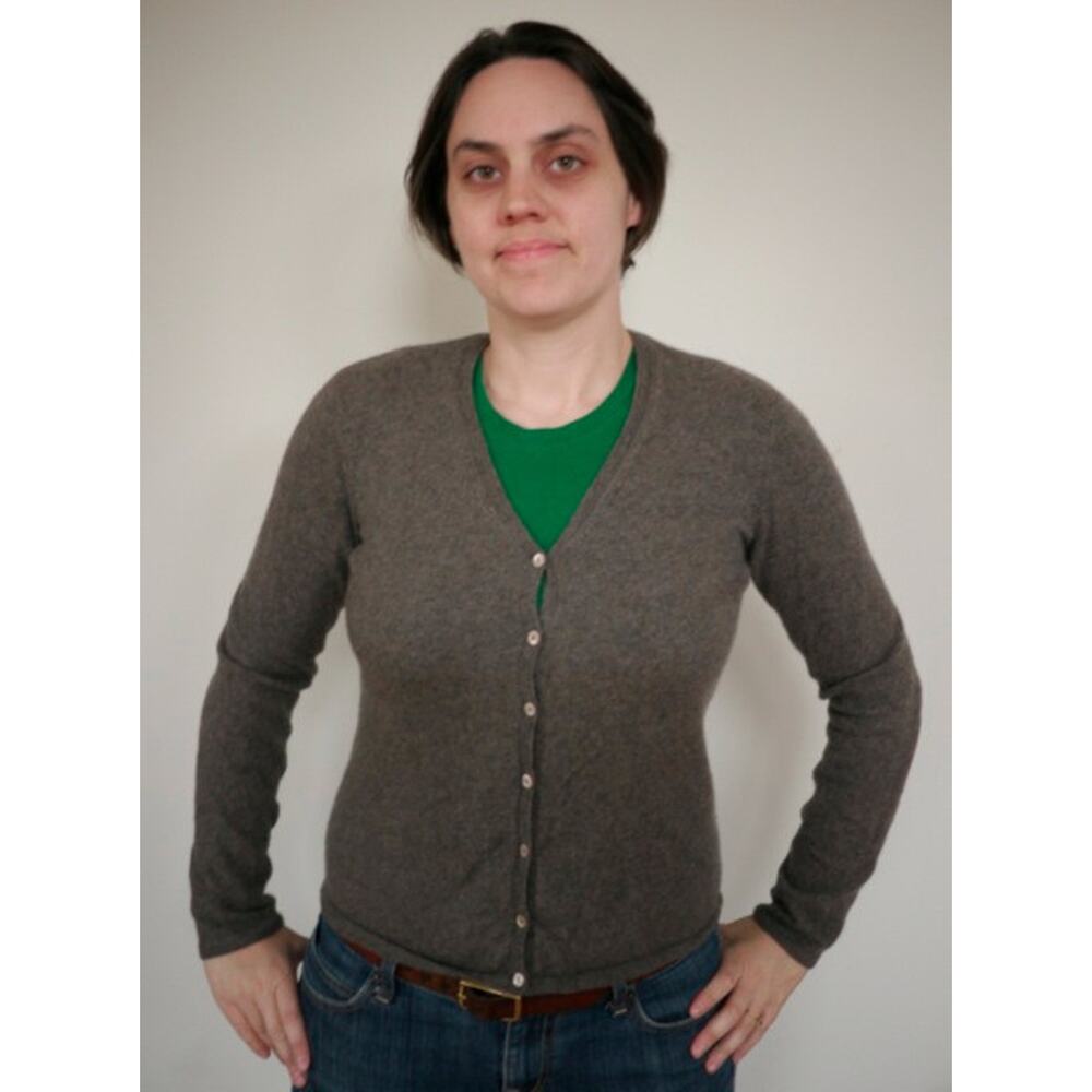 Jones New York 100% Cashmere Soft Wool Button Up Cardigan Sweater S Womens